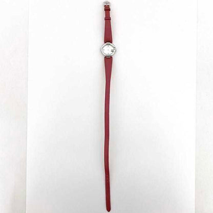 Gucci Watch F-21226 Shell Silver Red G Balloon 134.5 Double Ss Leather Quartz 1432**** Gucci 3P
