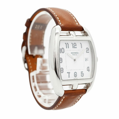 Herms Cape Cod Tonneau Ct1.710 White Dial Wristwatch
