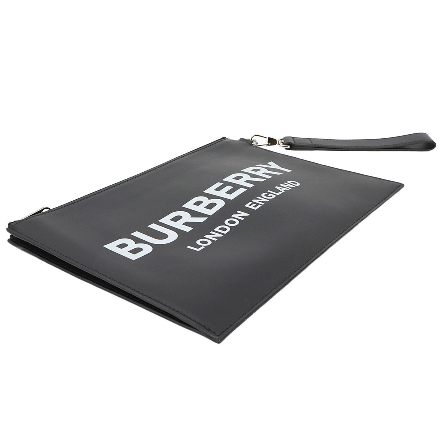 Burberry Print Clutch Bag In Black Leather