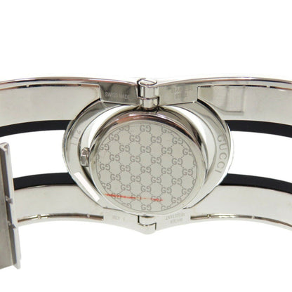 Gucci 112 Toile Bangle Stainless Steel Plastic Black Quartz Watch