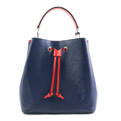 Louis Vuitton Handbag Shoulder Bag Epi Neonoe Leather Navy Red Silver