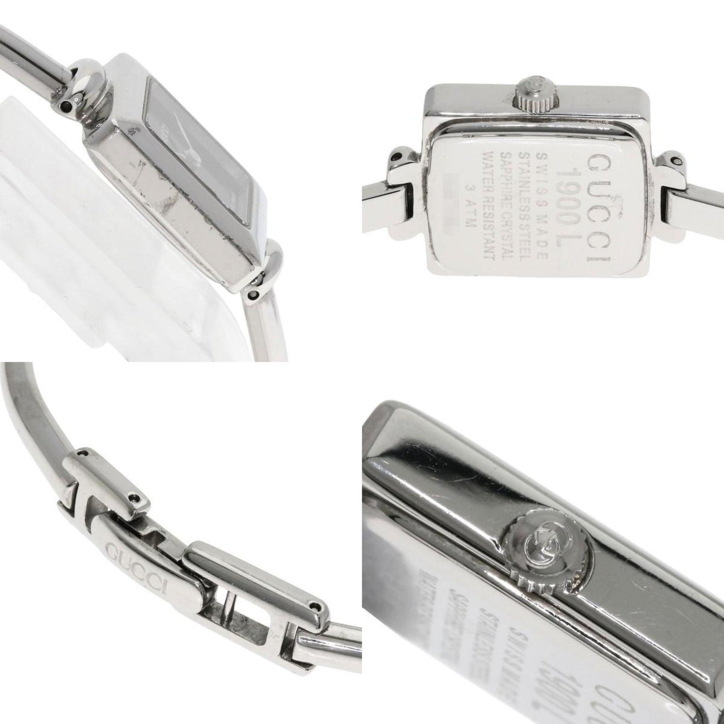 Gucci 1900L Square Face Watch Stainless Steel/Ss