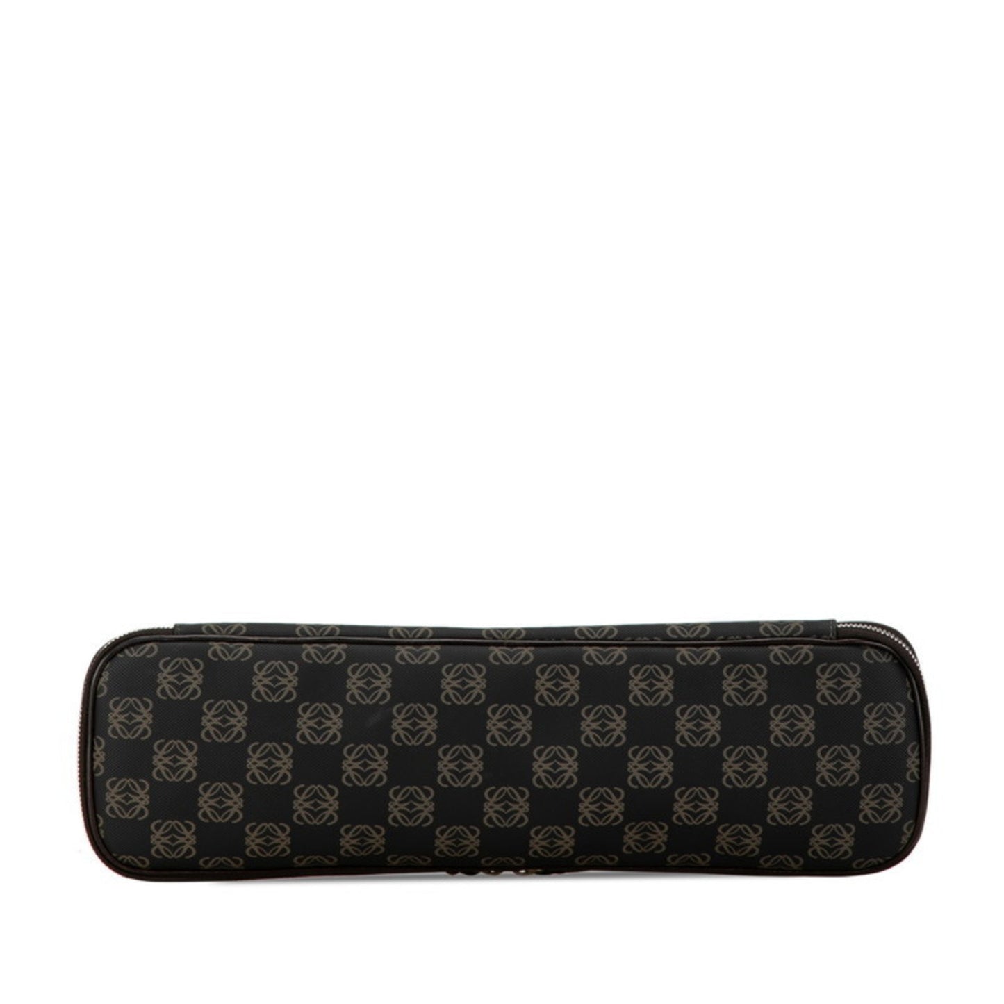 Loewe Anagram Clutch Bag Second Black Brown Pvc Leather