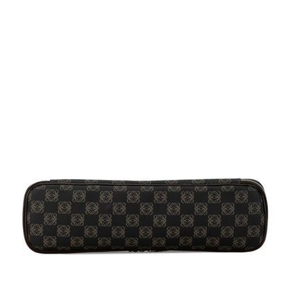 Loewe Anagram Clutch Bag Second Black Brown Pvc Leather