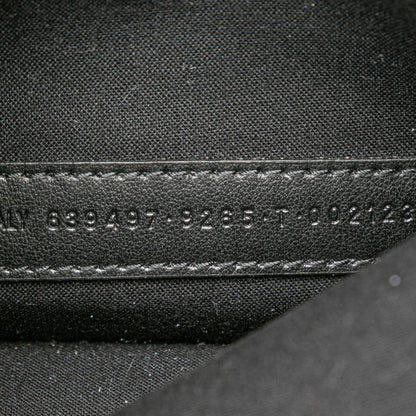 Balenciaga Logo Shoulder Bag 639497 Wine Red White Canvas Leather