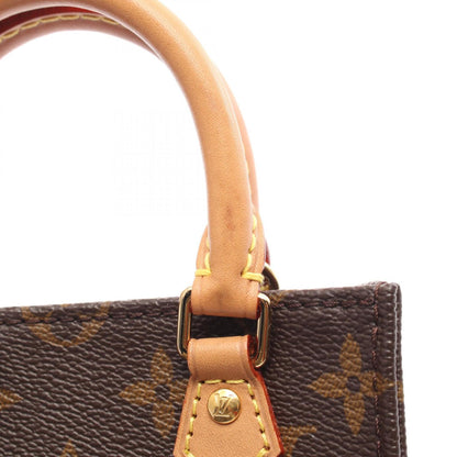 Louis Vuitton Petite Sac Plat Handbag Coated Canvas Leather Monogram