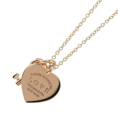 Tiffany & Co. Return To Heart Key Necklace In 18K Pink Gold With Diamonds