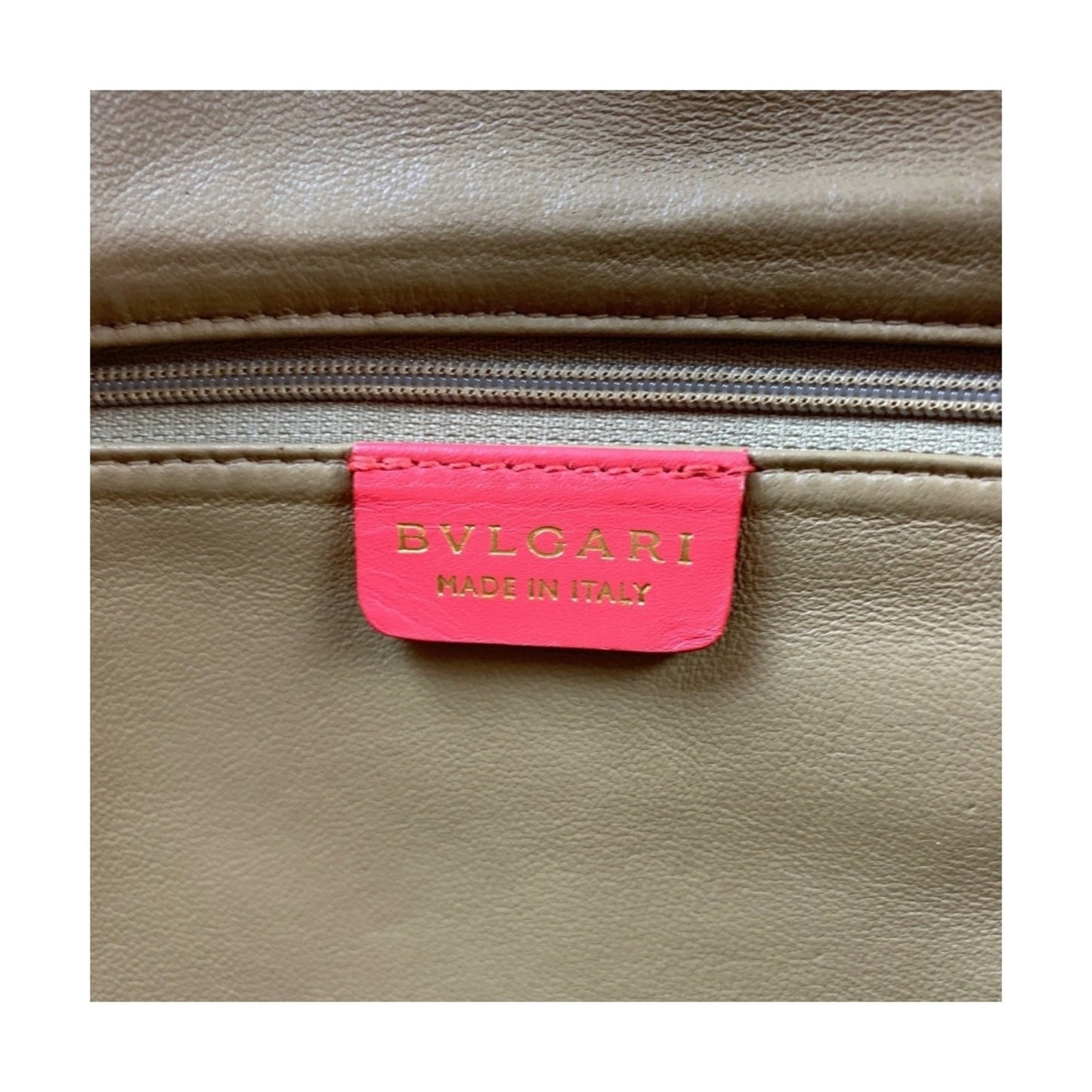 Bvlgari Chandra Pink Gold Hardware Leather Tote Bag