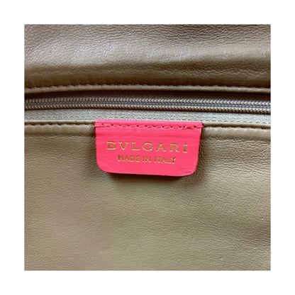 Bvlgari Chandra Pink Gold Hardware Leather Tote Bag