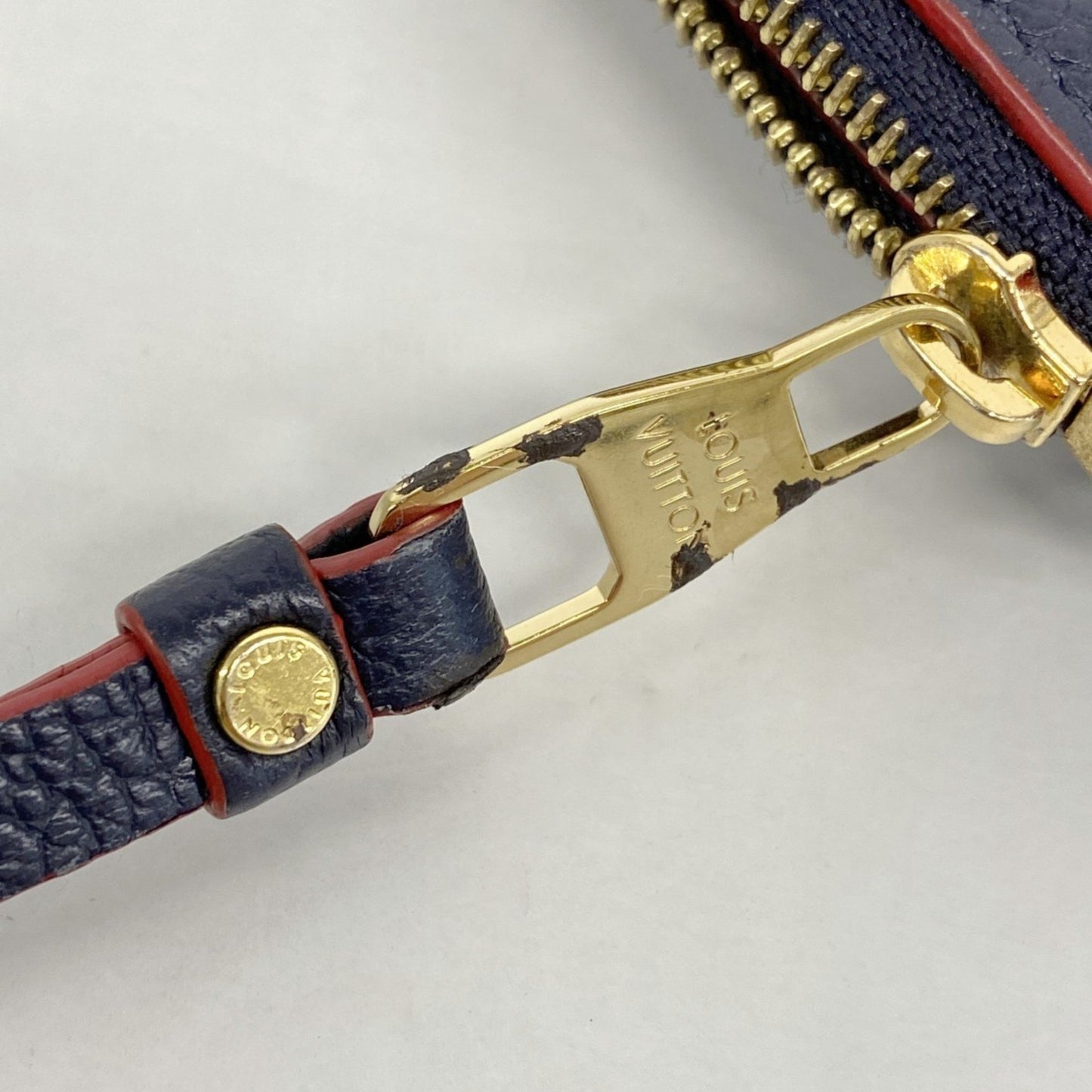 Louis Vuitton Monogram Empreinte Porte Carte Recto Verso Wallet/Coin Case M69420 Marine Rouge