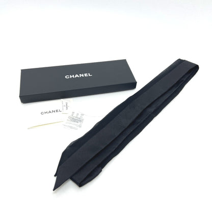 Chanel Coco Mark Matelasse Apparel Accessory Scarf Bow Tie Silk