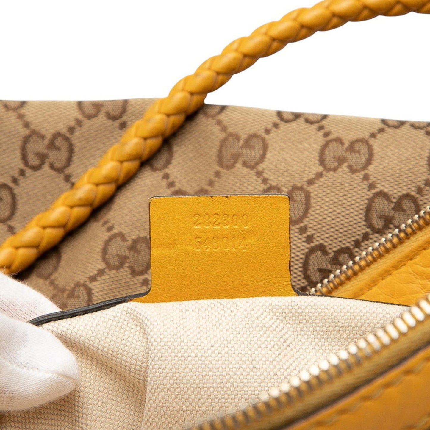 Gucci Gg Canvas Bamboo Handbag/Shoulder Bag 2Way 282300 Beige Yellow Leather