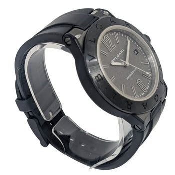 Bvlgari Diagono Magnesium Date Ceramic Gray Dial Rubber Black Automatic