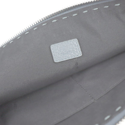 Fendi Fendi Selleria Clutch Bag 7M0225 Leather Blue Gray Second Handbag