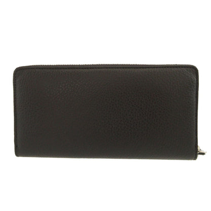 Unused Vivienne Westwood Orb Pattern Leather Black Round Zip Long Wallet 1657