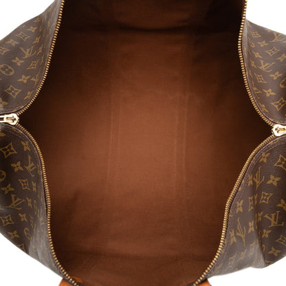 Louis Vuitton Monogram Keepall Bandouliere 60 Boston Bag/Travel Bag M41412 Brown Leather