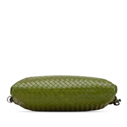 Bottega Veneta Intrecciato Crossbody Shoulder Bag In Green Leather