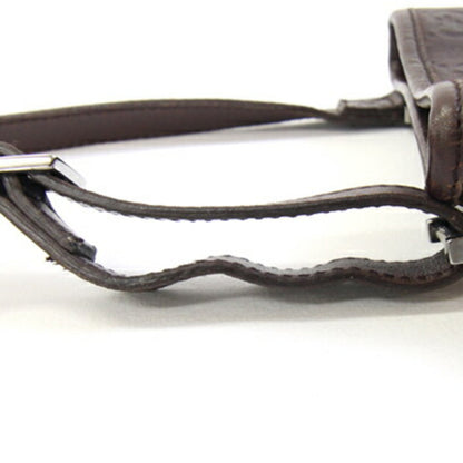 Gucci Shoulder Bag Guccissima 141863 Dark Brown Leather Pochette Crossbody Gg