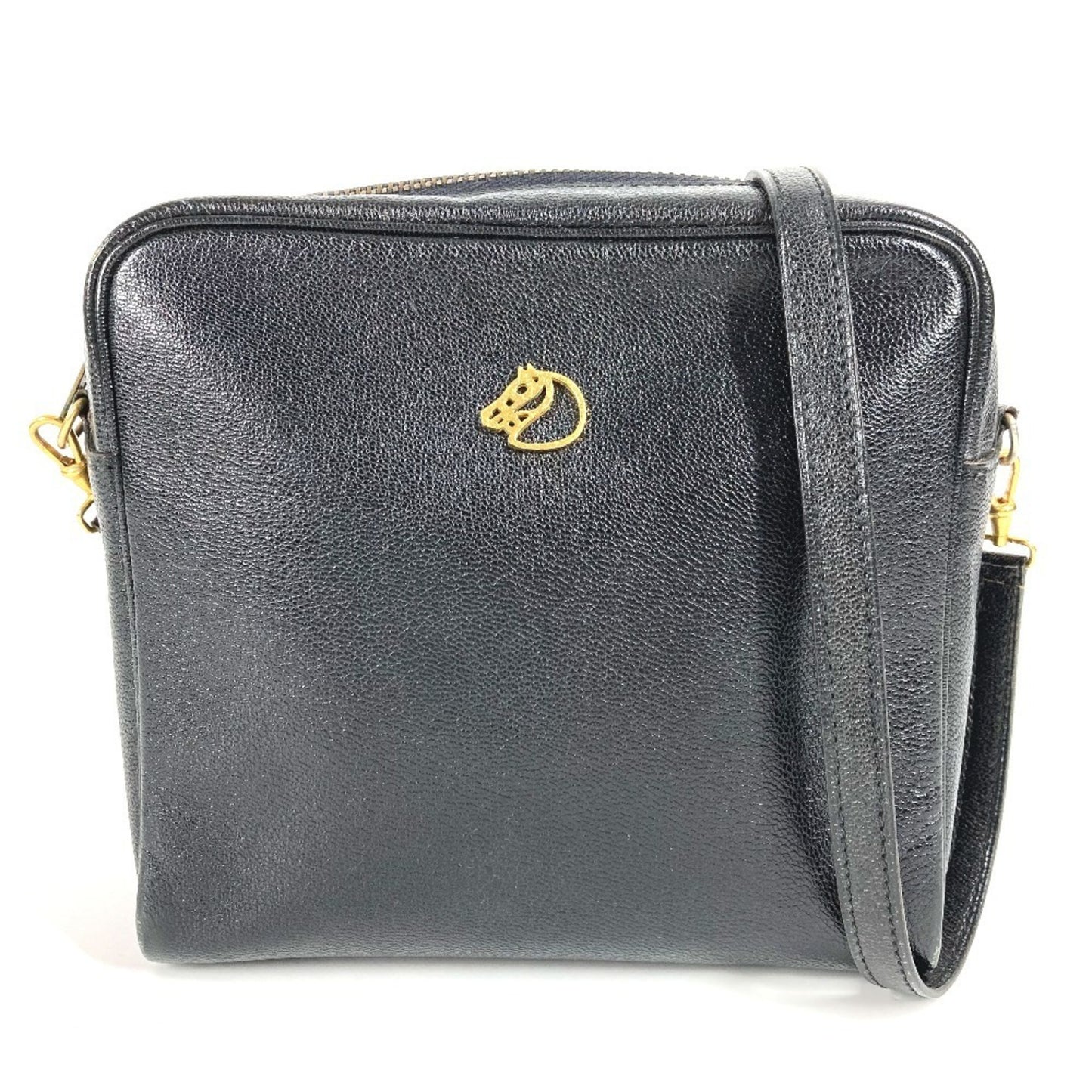 Hermes Jockey Horse Cheval Pochette Shoulder Bag In Black Leather