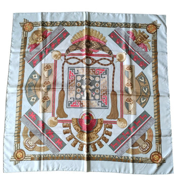 Hermes Huaca Piru Sacred Peru Carr 90 Large Silk Scarf/Muffler Multicolor