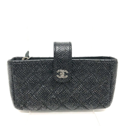 Chanel Cc Mark Coin Purse/Coin Compartment Pouch Black Silverhardware