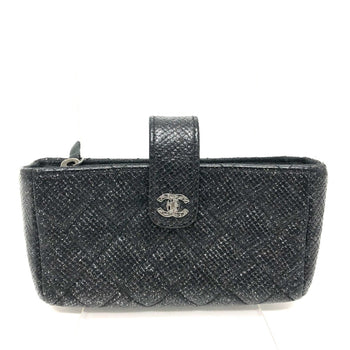 Chanel Cc Mark Coin Purse/Coin Compartment Pouch Black Silverhardware