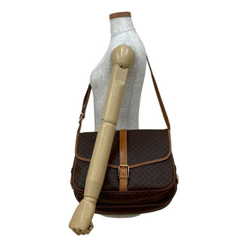 Celine Macadam Blason Pattern Leather Shoulder Bag/Sacoch/Body Bag Brown 013-5