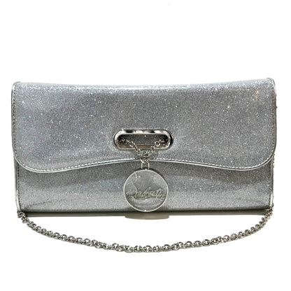 Christian Louboutin 1145132 Glitter 2Way Chain Shoulder Bag Clutch Bag Silver Silverhardware