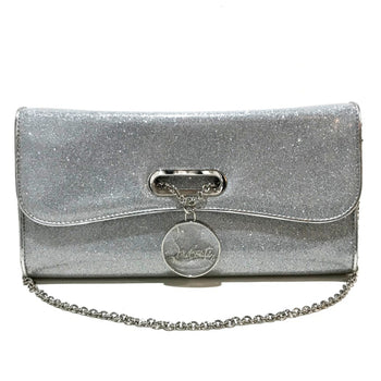 Christian Louboutin 1145132 Glitter 2Way Chain Shoulder Bag Clutch Bag Silver Silverhardware
