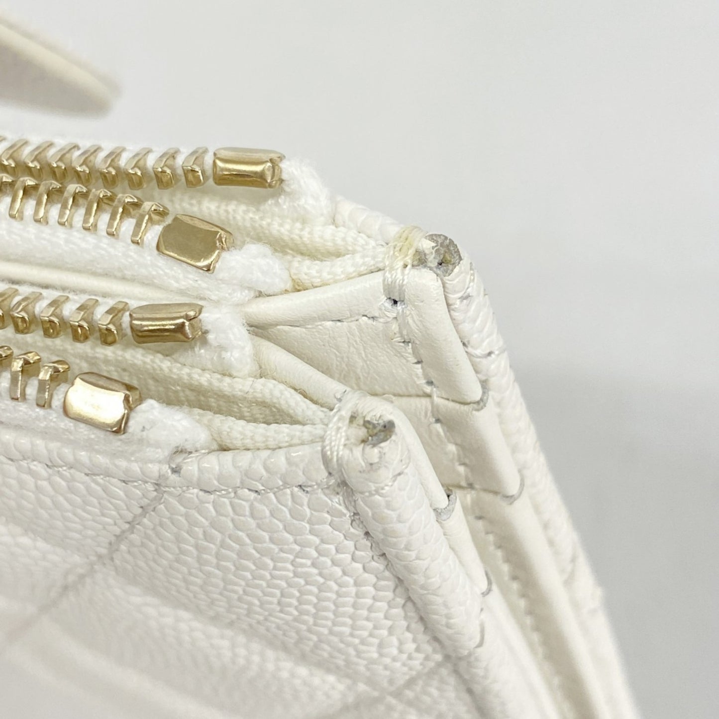 Chanel Wallet/Coin Case Matelasse Caviar Leather White