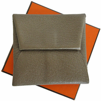 Hermes Hermes Wallet/Coin Case Bastia Leather Greige