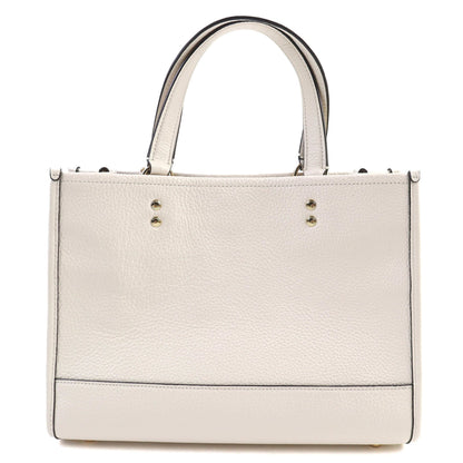 Coach 24Aw Co976 Logo Dempsey 2-Way Leather Tote Bag/Shoulder Bag In Chalk Ivory