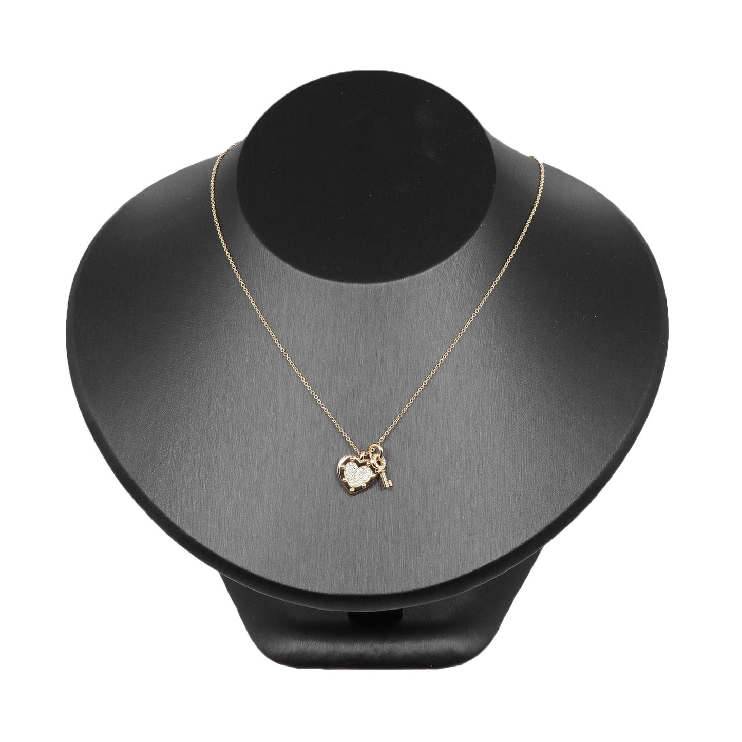 Tiffany & Co. Return To Heart Key Necklace In 18K Pink Gold With Diamonds