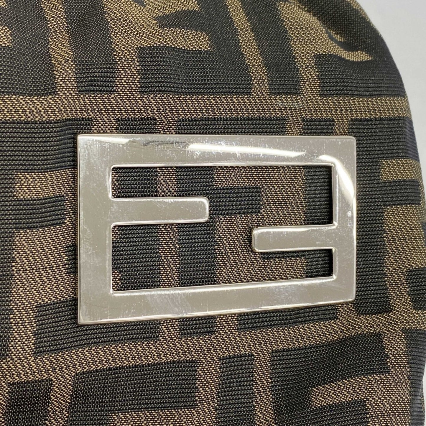 Fendi Zucca Nylon Canvas Handbag In Brown