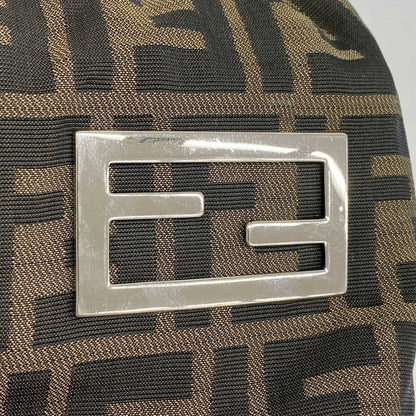 Fendi Zucca Nylon Canvas Handbag In Brown