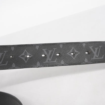 Louis Vuitton Monogram Eclipse Lv Initial Belt 40Mm Reversible M0157T Black/Gray