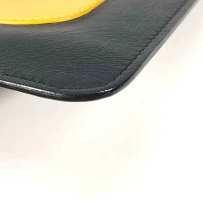 Fendi 7N0078 Pouch Bag Clutch Bag Black Yellow