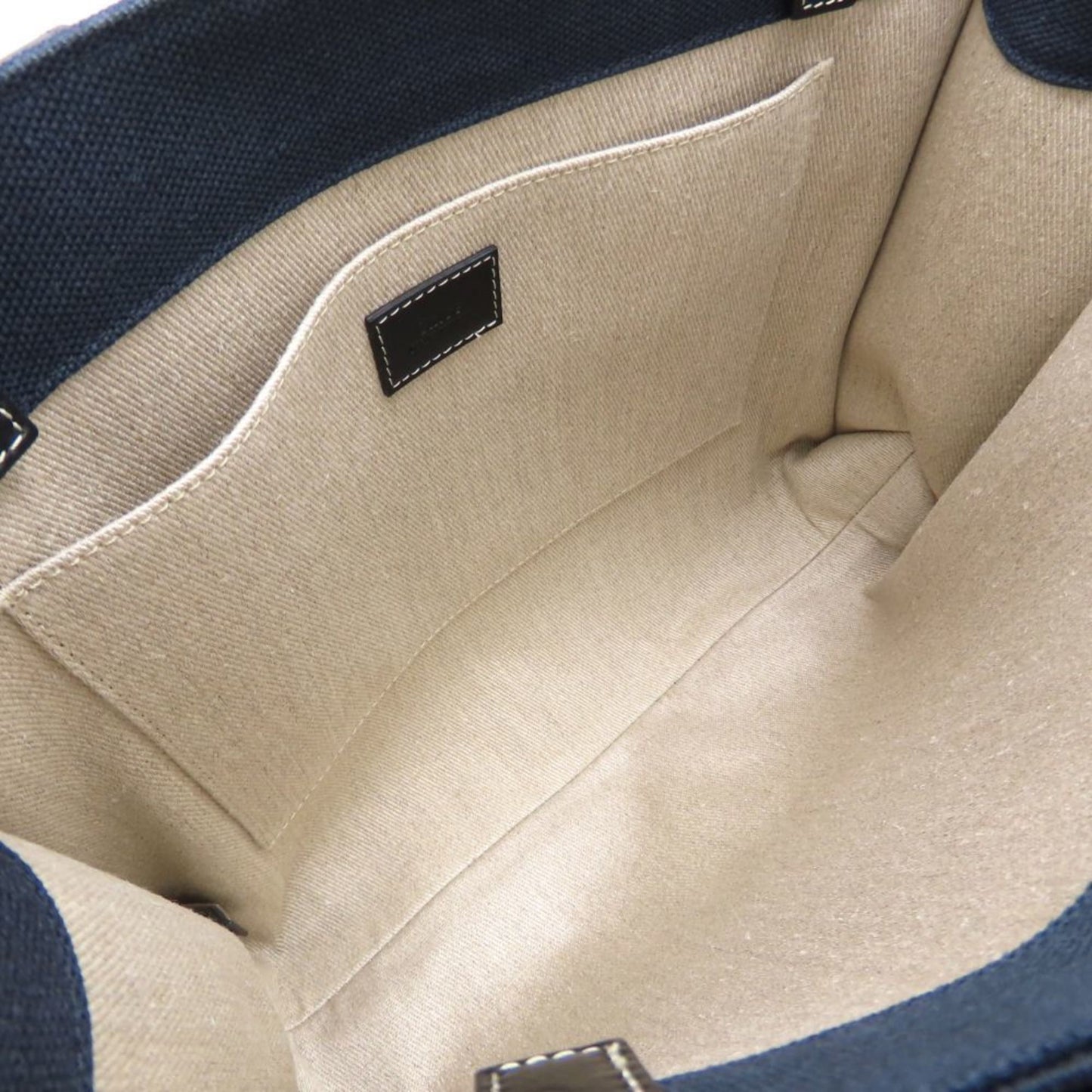 Chlo Chloe Woody Medium Tote Bag Chc22Ws383J27 Handbag Linen X Calf Deep Denim 352376