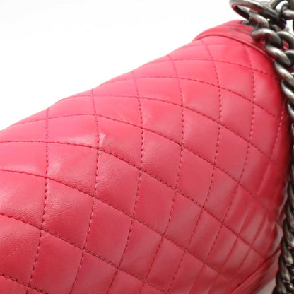 Chanel Boy Chanel Matelasse Coco Mark Chain Bag Shoulder Leather Pink A67086