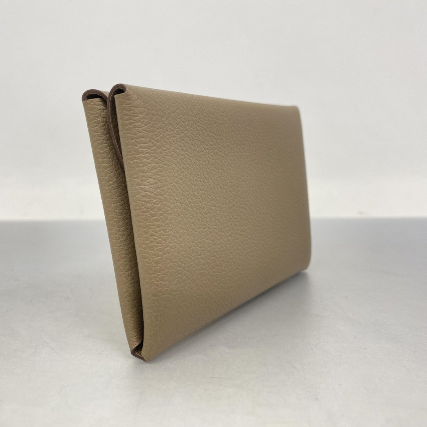 Hermes Herms Calvi Duo Evercolor Etoupe Wallet/Coin Case