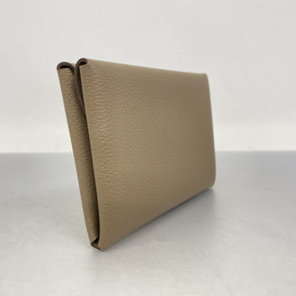 Hermes Herms Calvi Duo Evercolor Etoupe Wallet/Coin Case