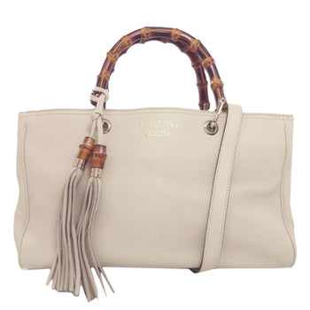 Gucci 323660 Bamboo 2-Way Handbag In Calfskin