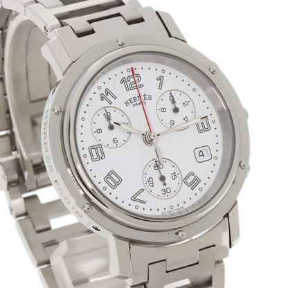 Herms Cl1.910 Clipper Chronograph Watch In Stainless Steel/Ss