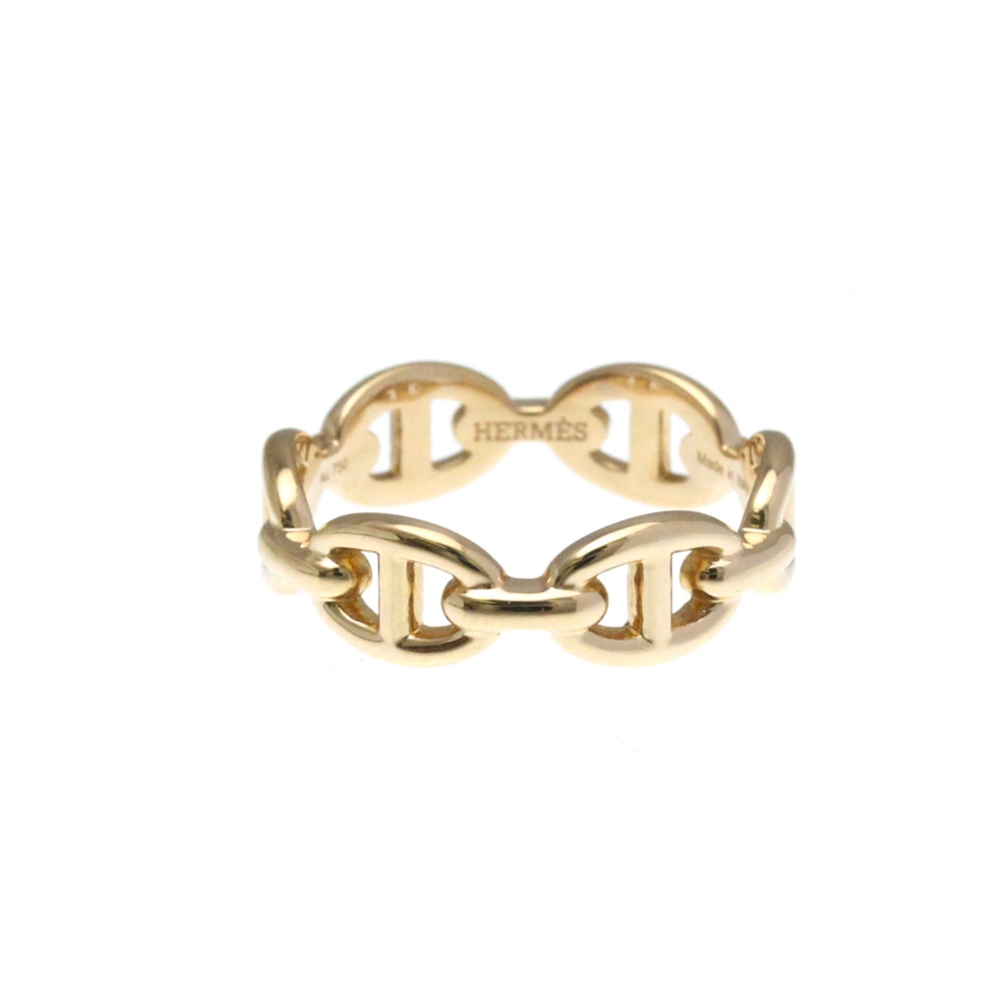 Hermes Chaine D'Ancre Ring Pink Gold (18K) Fashion No Stone Band Ring Pink Gold