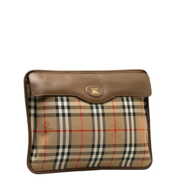 Burberry Nova Check Shadow Horse Clutch Bag In Beige