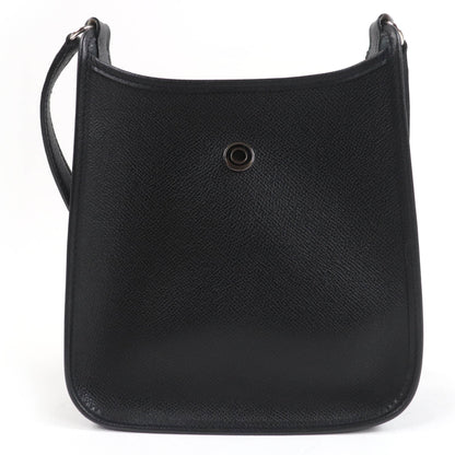 Hermes Vespa Tpm Shoulder Bag In Black With Epsom Leather And Silver Hardware