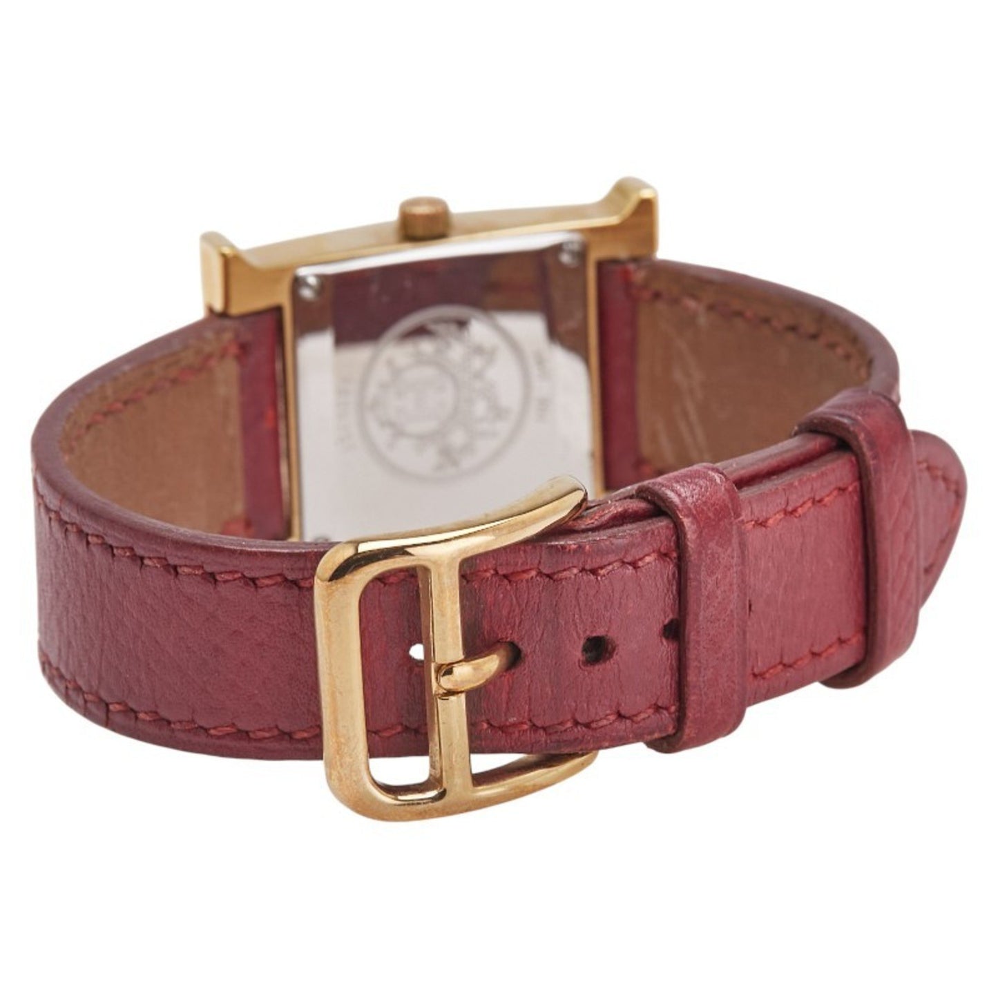 Herms H Watch Hh1.201 Quartz Silver Dial Stainless Steel Leather