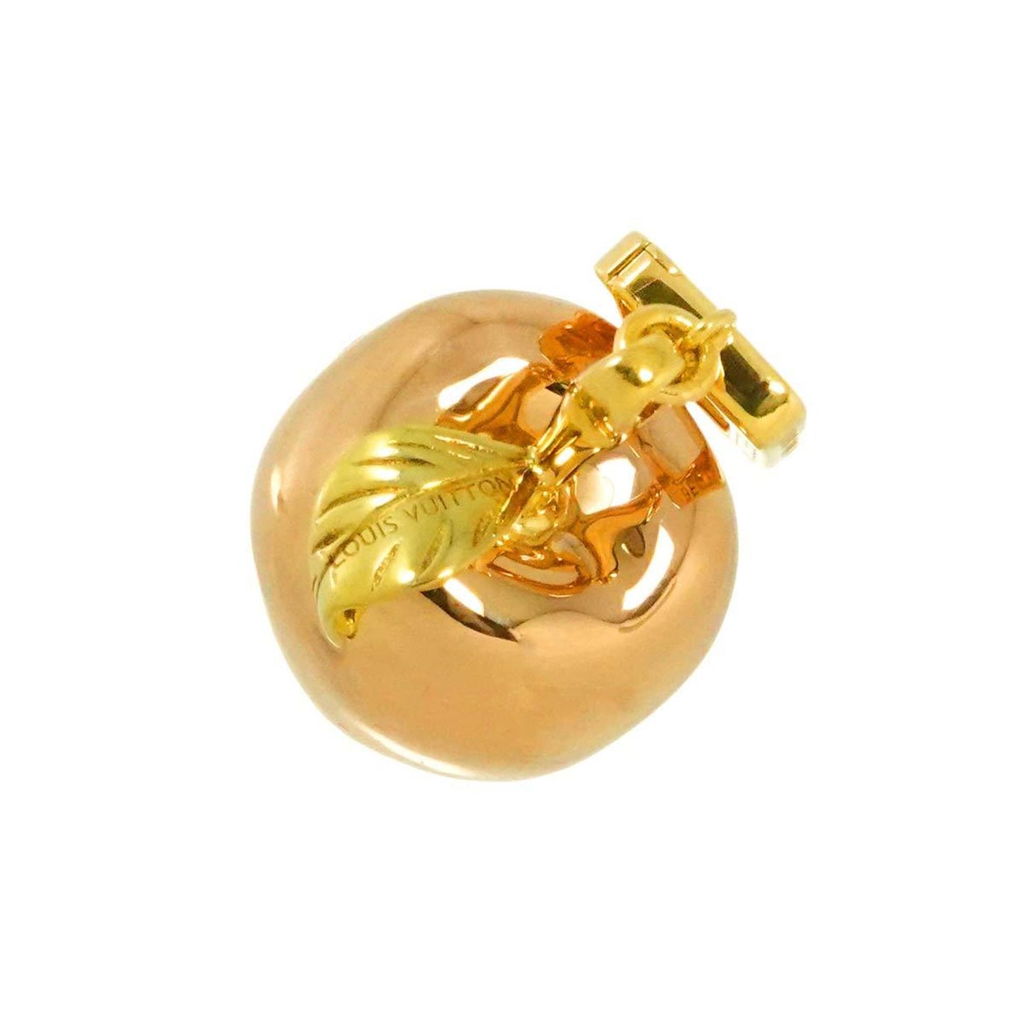 Louis Vuitton Apple Motif Pendant Top In 18K Pg/Yg Pink/Yellow Gold 750 Charm