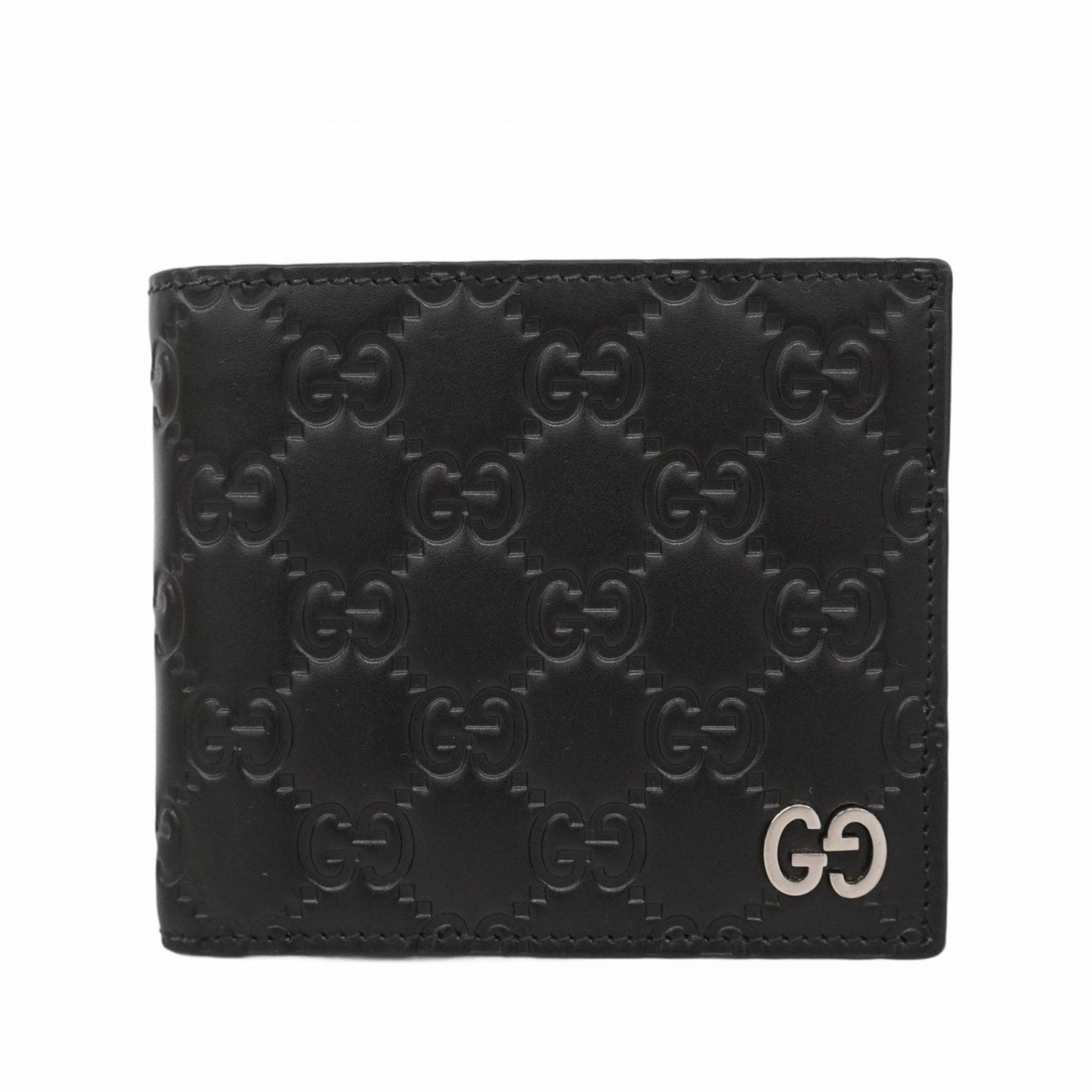 Gucci Wallet Guccissima 473922 Leather Black