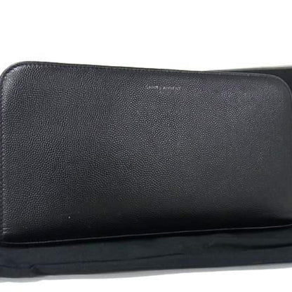 Saint Laurent Saint Laurent Wallet 328558 Black Leather Round Long